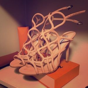 Steve Madden caged heels. Light pink/nude color.